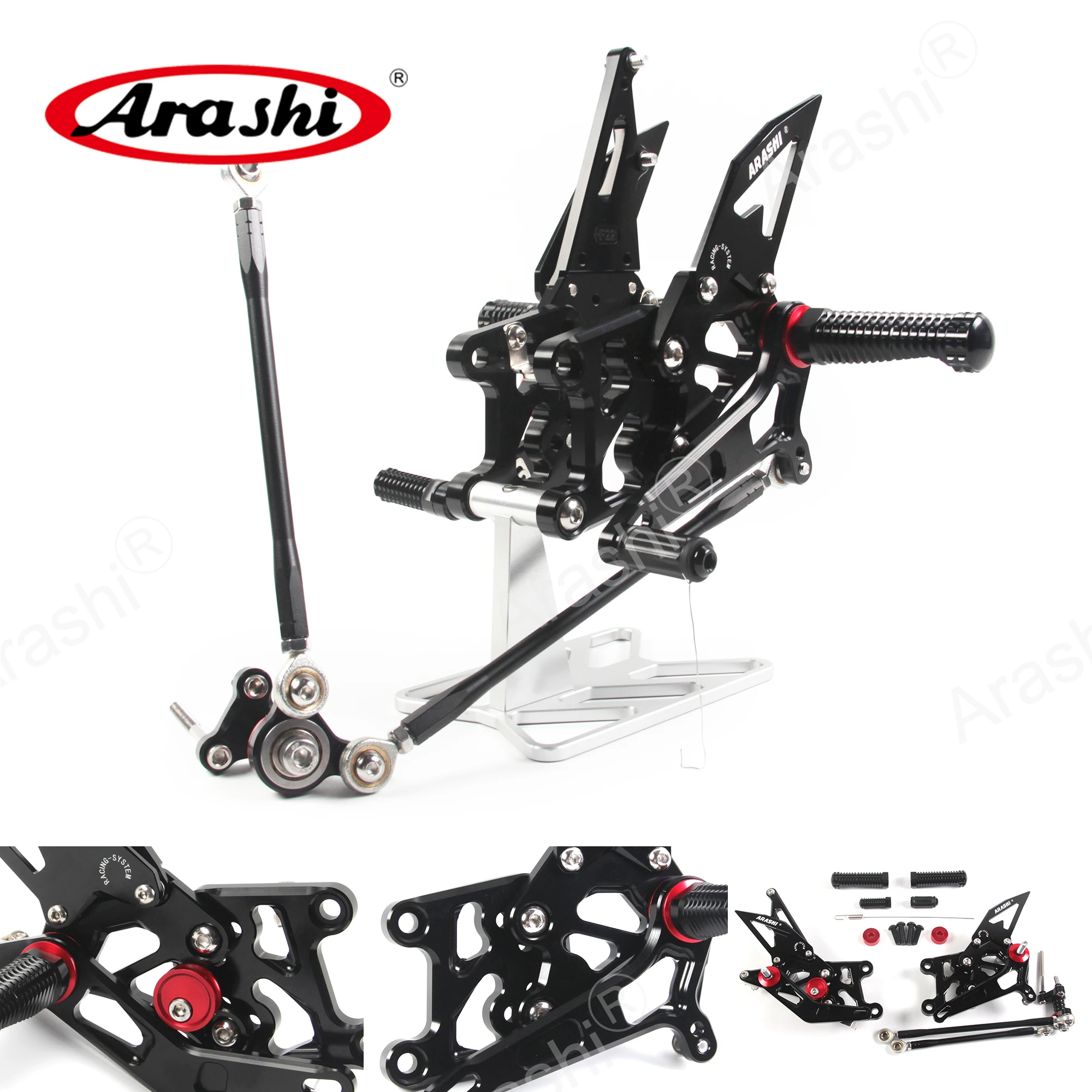 嵐ライダーホンダ用 CBR600RR 調節可能な Rearset フットペグ CBR 600 RR 2007 2008 リアフットレスト