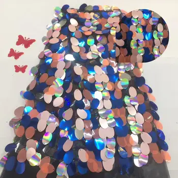 

Madison Latest African Lace Fabric 2019 High Quality Tulle Lace Fabric 3D Sequins Embroidery African French Party Lace Fabric