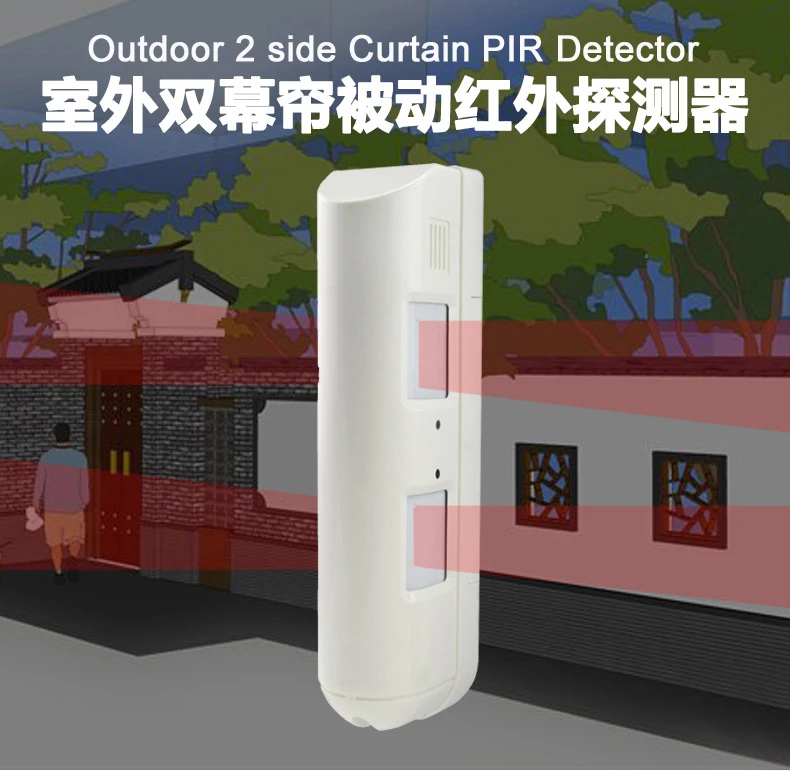 12-28vdc 2 стороны 4 инфракрасный детектор Открытый водонепроницаемый провод PIR датчик движения анти блок Макс 24 м занавес pir NC/нет сигнала