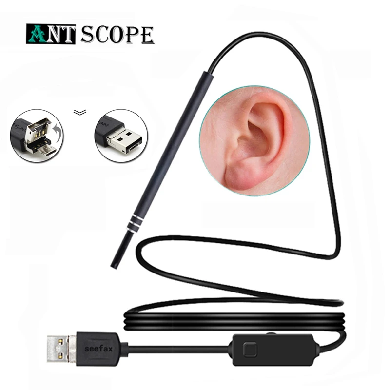 

Antscope New Visual Ear Cleaning USB Android Endoscope Camera 5.5mm Ear Nose Throat Borescope Mini Endoscopic Ear Instruments 49