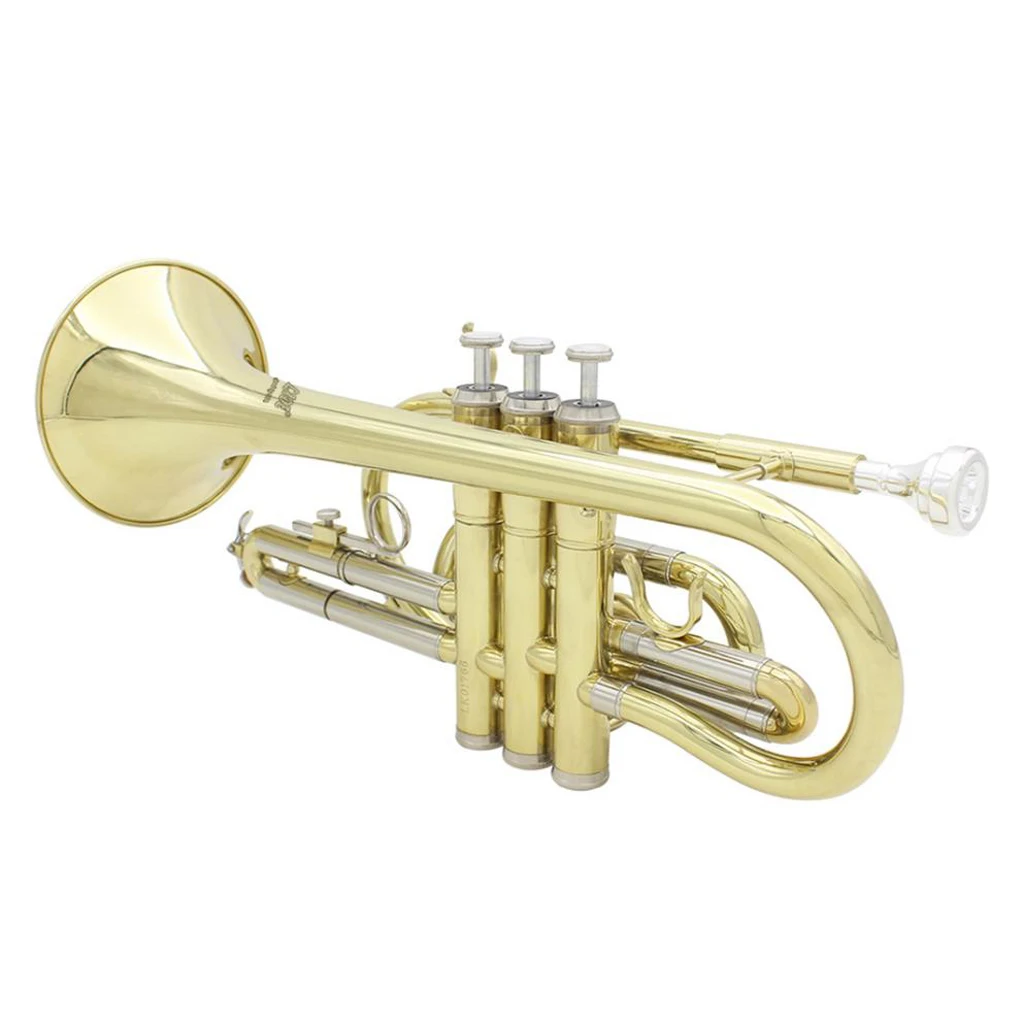 LADE Professional Bb Flat Cornet Brass Instrument with Carrying Case Gloves