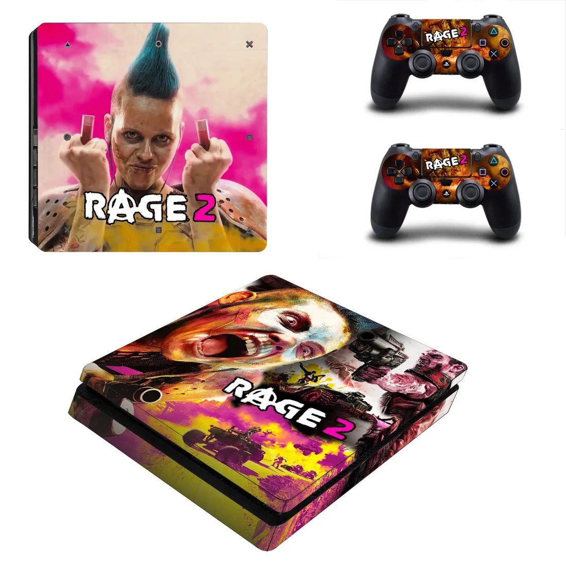 Тонкие наклейки PS4 PS 4 Play station 4 Slim Rage 2 Skin стикеры Наклейки Adesivos для playstation 4 Slim консоль и контроллер