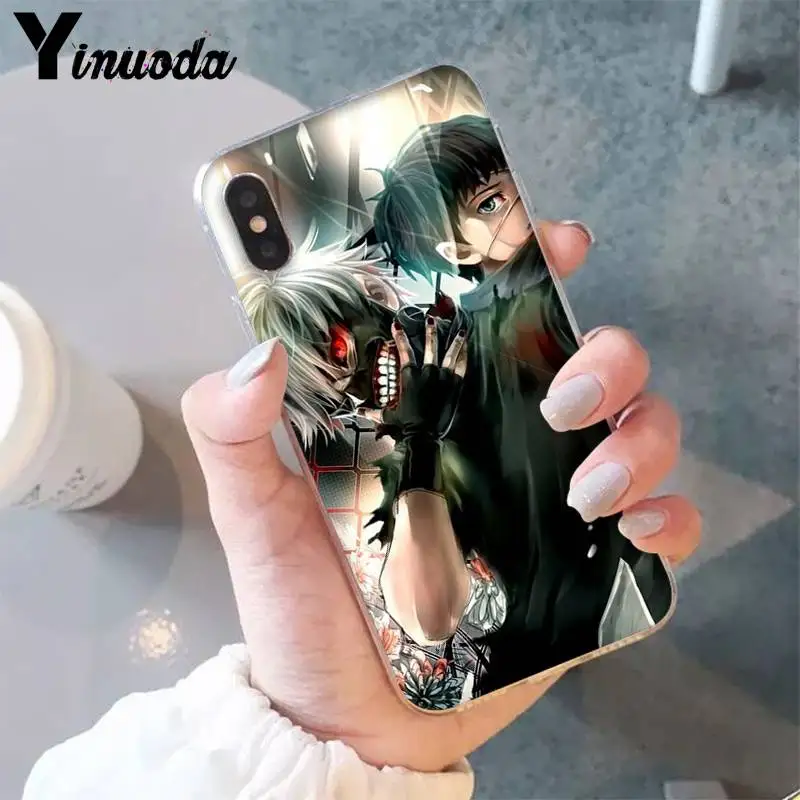 A13 Yinuoda Tokyo Ghouls аниме умный чехол черный мягкий чехол для телефона для iPhone8 7 6 6S Plus X XS MAX 5 5S SE XR 11 11pro 11promax - Цвет: A13