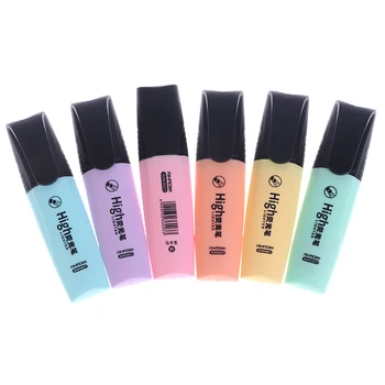 

Mini Colorful Highlighters Pastel Markers 6 Colors Single Text Focus Marker Pens for School Office