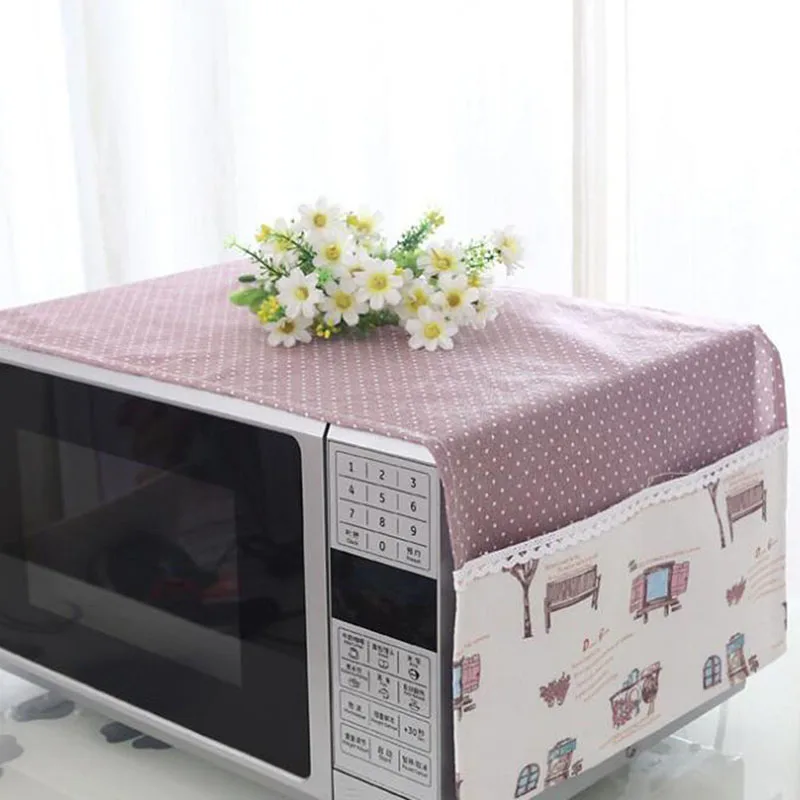 97.1x32cm pink Изысканный чехол для микроволновой печи капюшон масляный пылезащитный чехол с сумкой для хранения кухонные принадлежности, аксессуары украшение дома - Цвет: 97.1x32cm pink