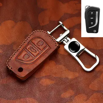 

For Toyota Yaris Camry Corolla Prado REIZ Crown RAV4 Hilux Shell Bag For Toyota Car Keychain Genuine Leather Car Key Case Cover