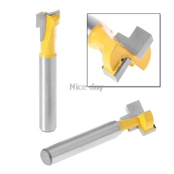 

2 Pcs 1/4'' Shank Yellow T-Slot Cutter Router Bit Set for 3/8'' & 1/2'' Hex Bolt F15 20 Dropship