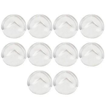 

10pcs Spherical Transparent Home Soft Silicone Wear Resistant Baby Safety Desk Edge Elastic Anticollision Table Corner Protector