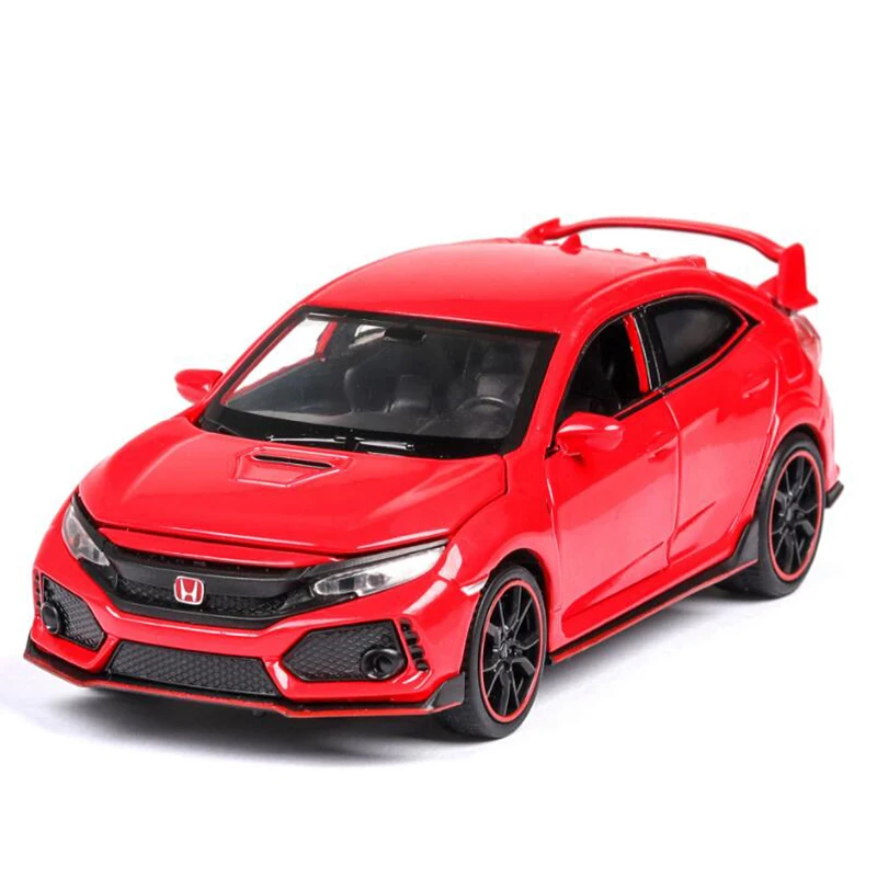 Civic Typer металлическая литая модель литой Сплав игрушечный автомобиль звук и