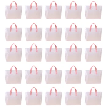 

50pcs Plastic Carrier Bag Low Transparent Bag Thicken Hand Bag Transparent