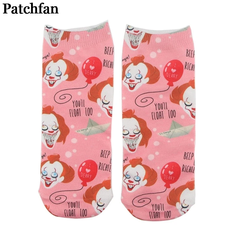 12 пар/лот Patchfan Стивен Кинг это ужас Косплей мультфильм аниме женские носки до лодыжки Kawaii Вечерние подарки косплей A2326