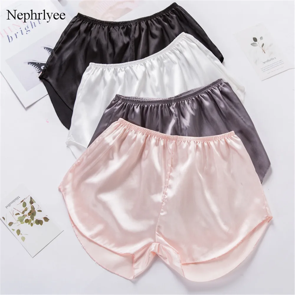 Elegance Satin Safety Short Pants Women Solid Underwear Short Tights Soft Seamless Female Safe Shorts Sexy Lingerie SHT068