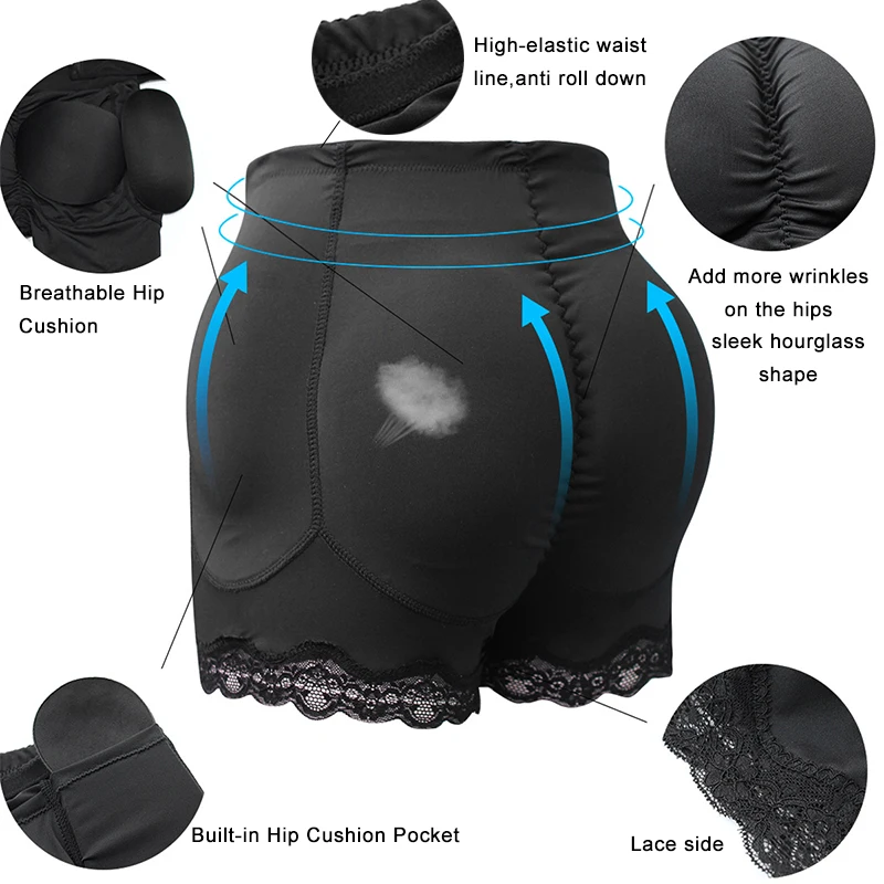 Women 4pcs Pads Enhancers Fake Ass Hip Butt Lifter Shapers Control Panties Padded Slimming Underwear Enhancer Hip Pads Pant maidenform shapewear