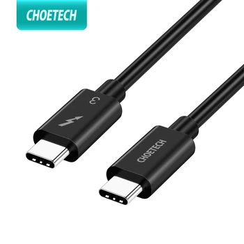 

CHOETECH Thunderbolt 3 Cable Male to Male 40Gbps 100W 5A/20V USB-C to USB-C Cable 5K/60Hz Display USB Type C Black 0.7M