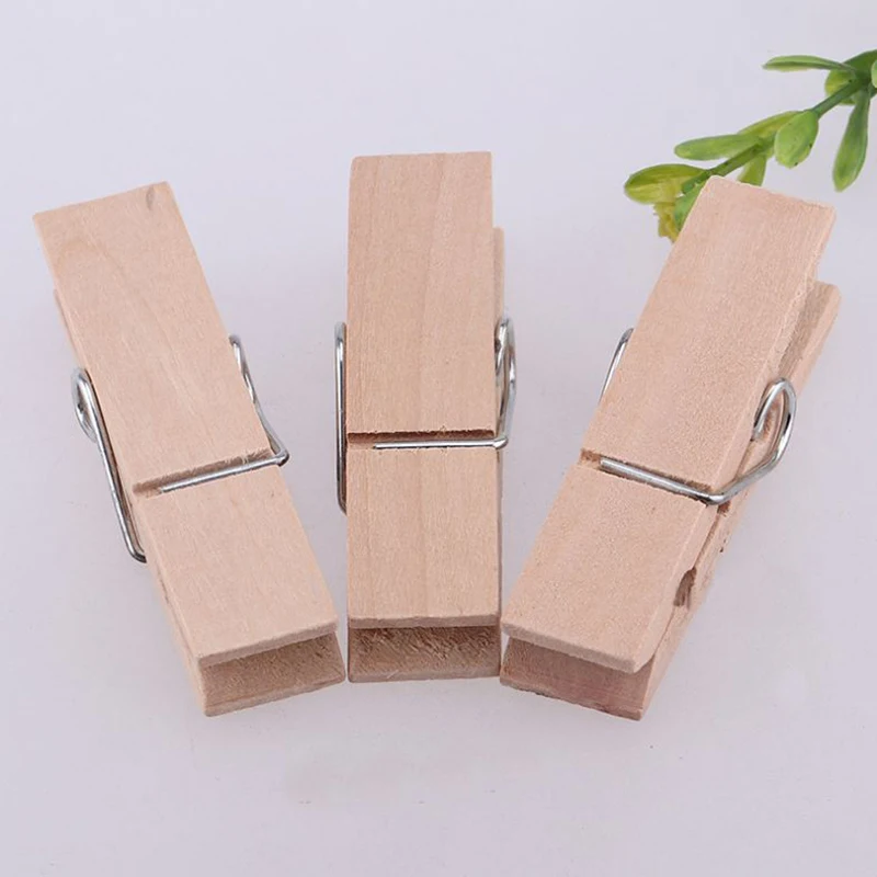 Wooden Clips 1/20/30/50 PCS Different Sizes 25mm/35mm/44mm/150mm Natural Wooden Clips For Photo Memo Office Clothespin Craft Decoration Pegs