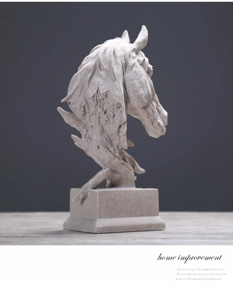 Kiving room bar porch small furnishings artwork European style creative horse head ornaments home accessories crafts 6 20200202_125442_012