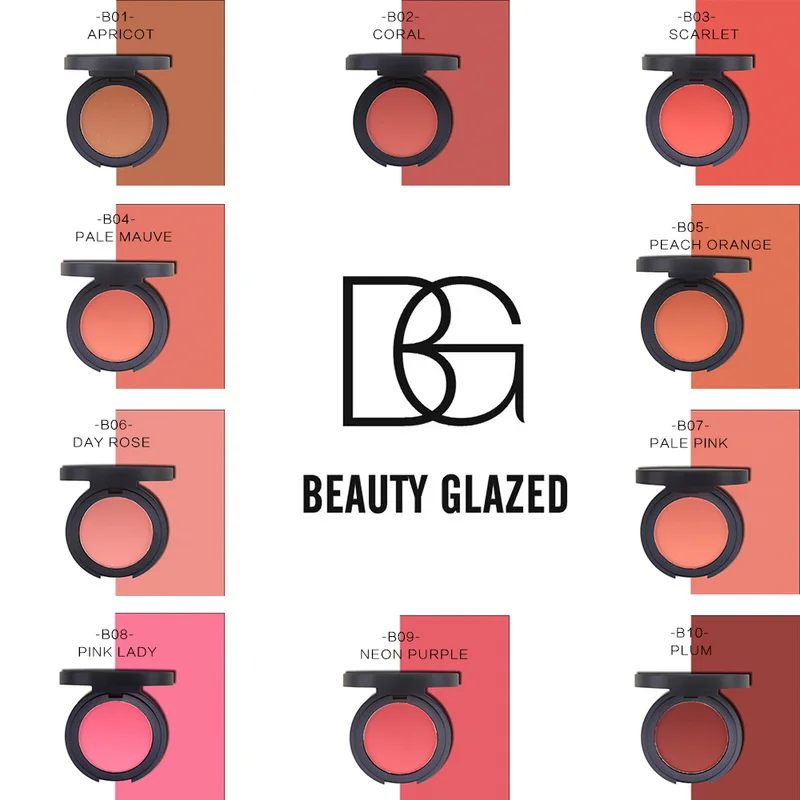 

10 Colors Mineral Blusher Palette Blush Makeup Natural Blush Baked Cheek Face Blusher Texture Baked Blush Face Base