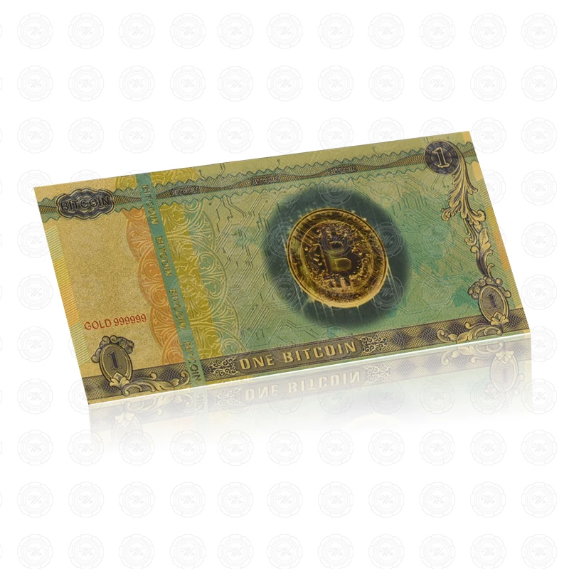 Один Биткоин золото banknotes с битом монета поддельные денежные банкноты BTC подарок деталь для коллектора банкнот Прямая поставка