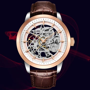 

2019 PAGANI Brand Fashion Leather Men Automatic Mechanical Skeleton Waterproof Watch Man Relogio Masculino Dress Wristwatches