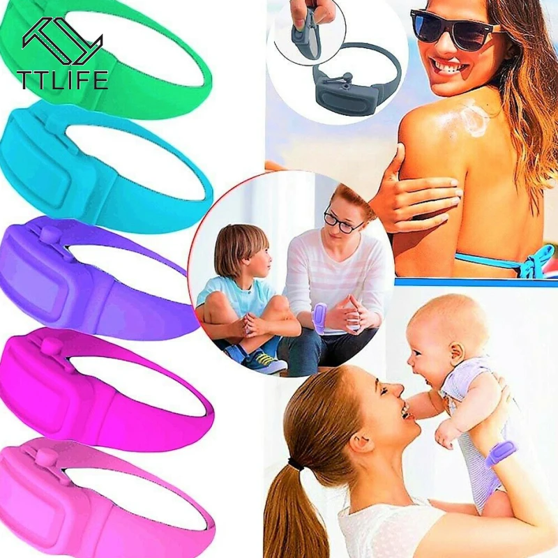 

TTLIFE Hand Sanitizer Disinfectant Sub-packing Silicone Bracelet Wristband Hand Dispenser Wearable Hand Sanitizer Dispenser Pump