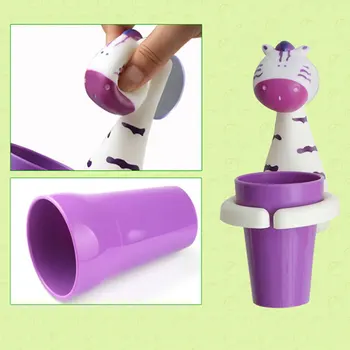 

Cartoon Suction Cup Toothbrush Holder Baby Kids Toothbrush Sucker Cup cute Animals tiger design Children's toothbrush cup