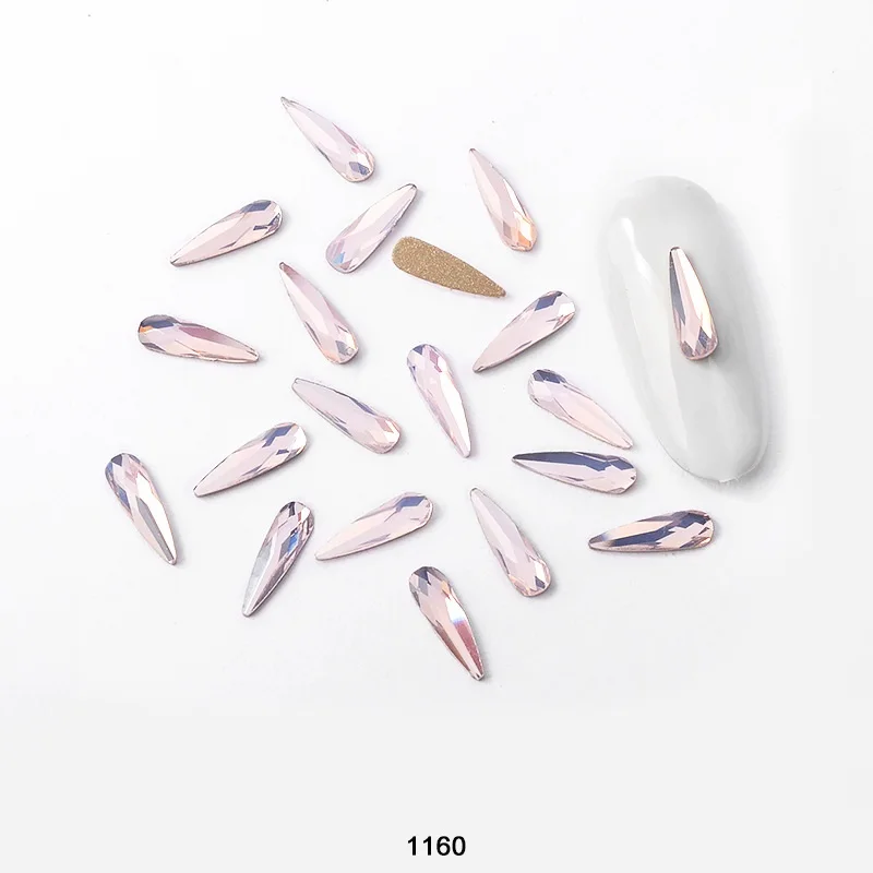 FlorVida 10 шт. капли воды стеклянные стразы 1 см плоское дно блестящие стразы для дизайна ногтей для ногтей 3d-украшения для ногтей - Цвет: 1160