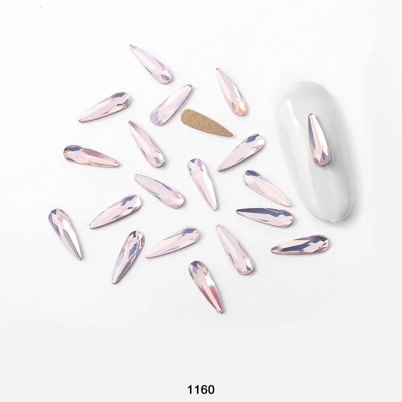 1160 FlorVida 10 шт. капли воды стеклянные стразы 1 см плоское дно блестящие стразы для дизайна ногтей для ногтей 3d-украшения для ногтей - Цвет: 1160