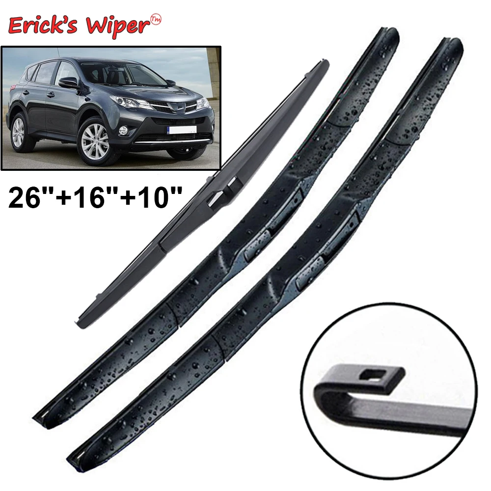 

Erick's Wiper Front & Rear Wiper Blades Set For Toyota RAV4 XA40 2013 - 2018 Windshield Windscreen Window Rain Brush 26"+16"+10"