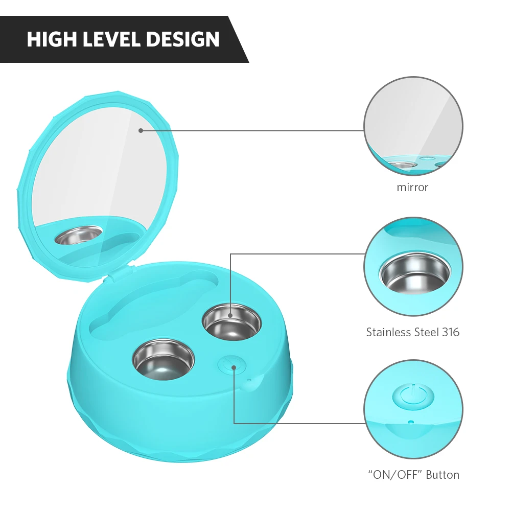 Портативный Перезаряжаемый ультра-звуковой очиститель для контактных линз, автоматический ежедневный уход за линзами, чехол для путешествий