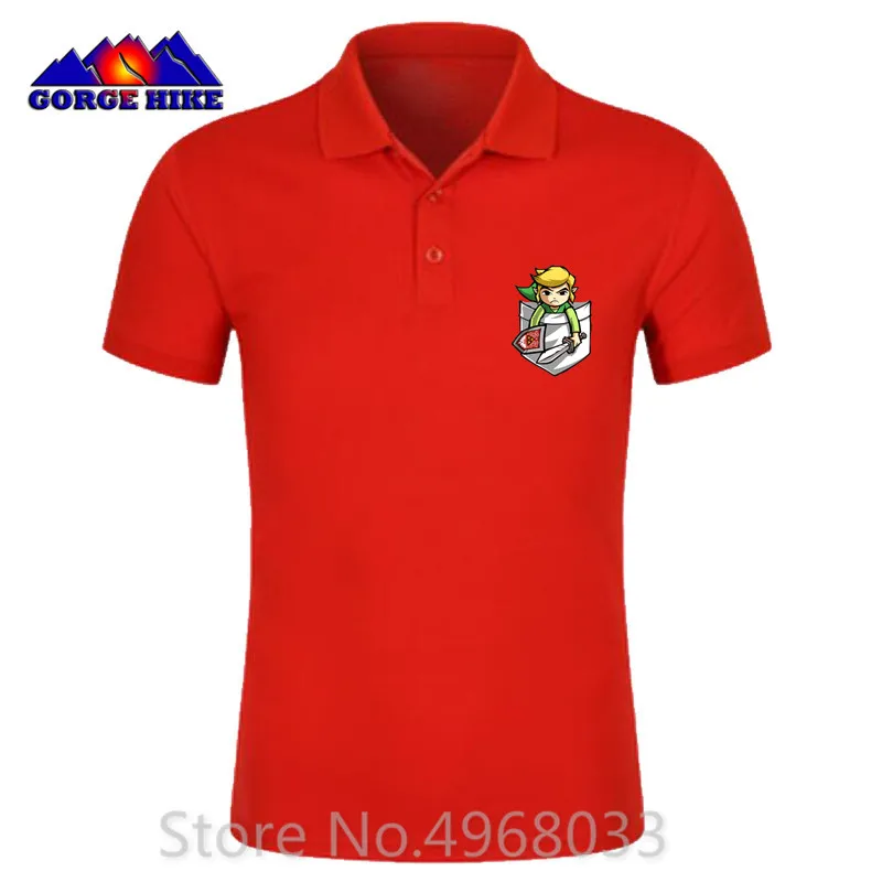 Японские Аниме POCKET LINK Zelda Забавные 3D печати Slim Fit пара одежда летние мужские с коротким рукавом рубашки поло бренд топы
