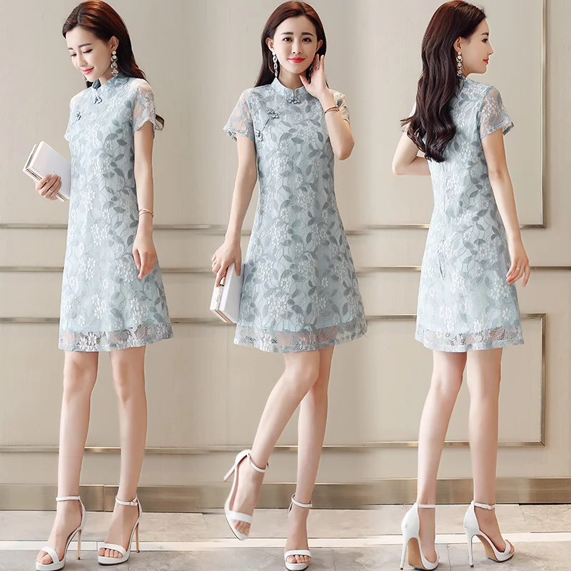 Черное Красное традиционное китайское платье mujer vestido женское атласное платье с v-образным вырезом cheongsam qipao цветочное китайское платье - Цвет: color3