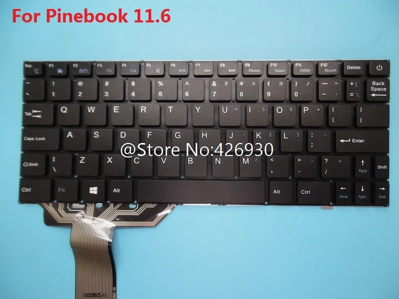 Клавиатура для ноутбука Pinebook 14 11,6 английский США черный без рамки