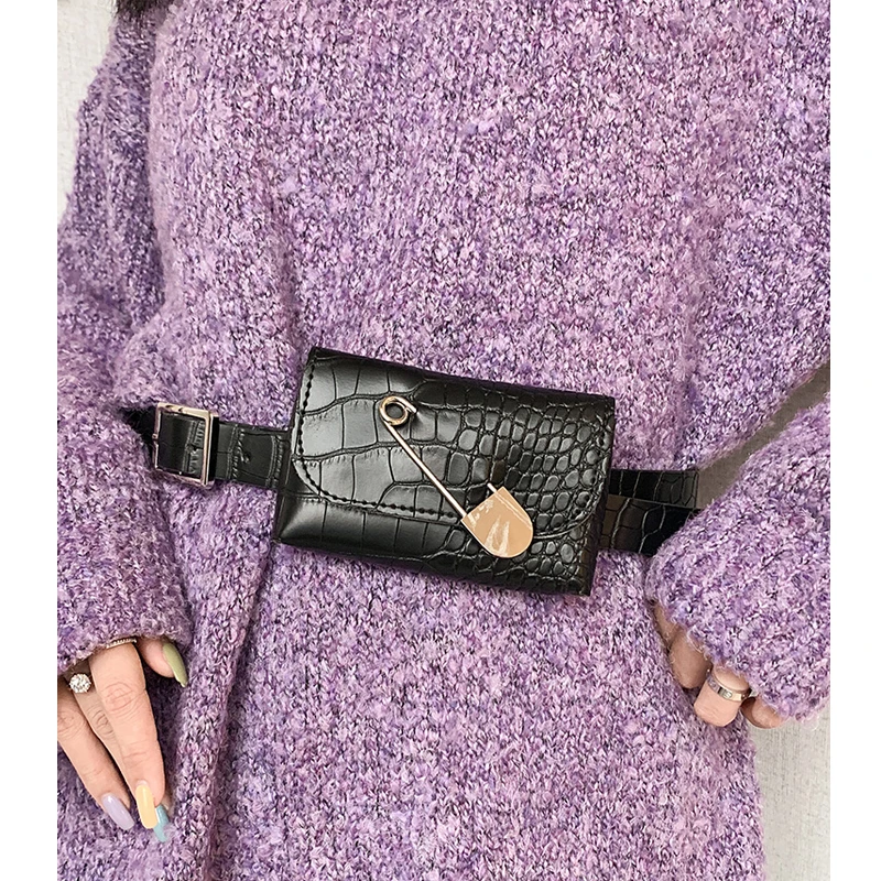 Riñonera pequeña de cuero para mujer, Bolso pequeño con broche de cocodrilo, calidad, 2019|Riñoneras| - AliExpress