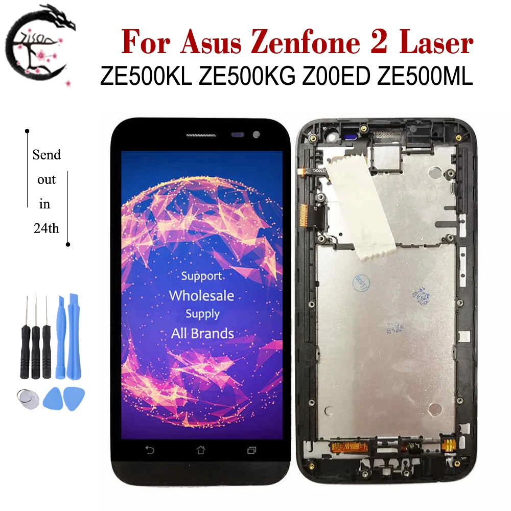 Lcd Con Cornice Per Asus Zenfone 2 Laser Ze500Kl Lcd Ze500Kg Z00Ed Ze500Ml Lcd Display Completo Touch Panel Digitizer Assembly