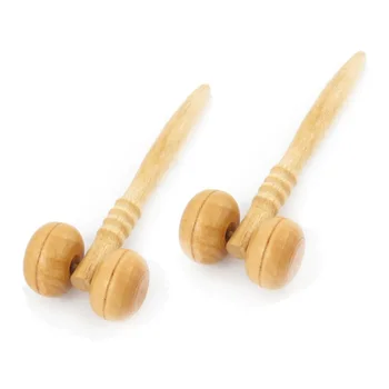 

2PCS Wooden Neck Chin Massage Kit Eyes Face Roller Massager Primary Wood Color for Slimming Products Tools Health Care Face-lift