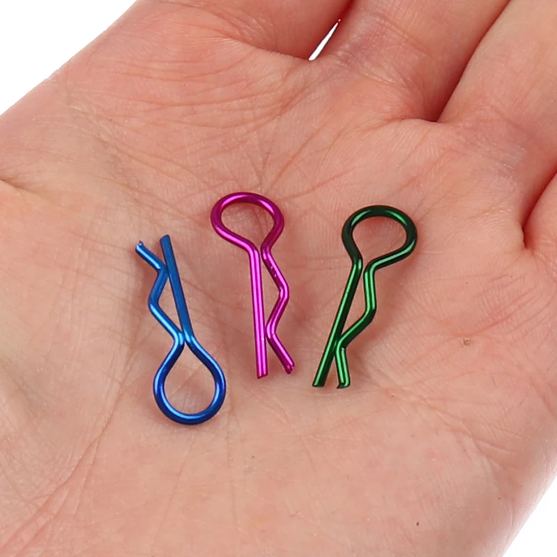 10pcs RC Car Black Metal Bodyshell Clips Pins R Shape For Traxxas TRX4 1/10 RC Buggy RC Rock Crawler Vehicle Models