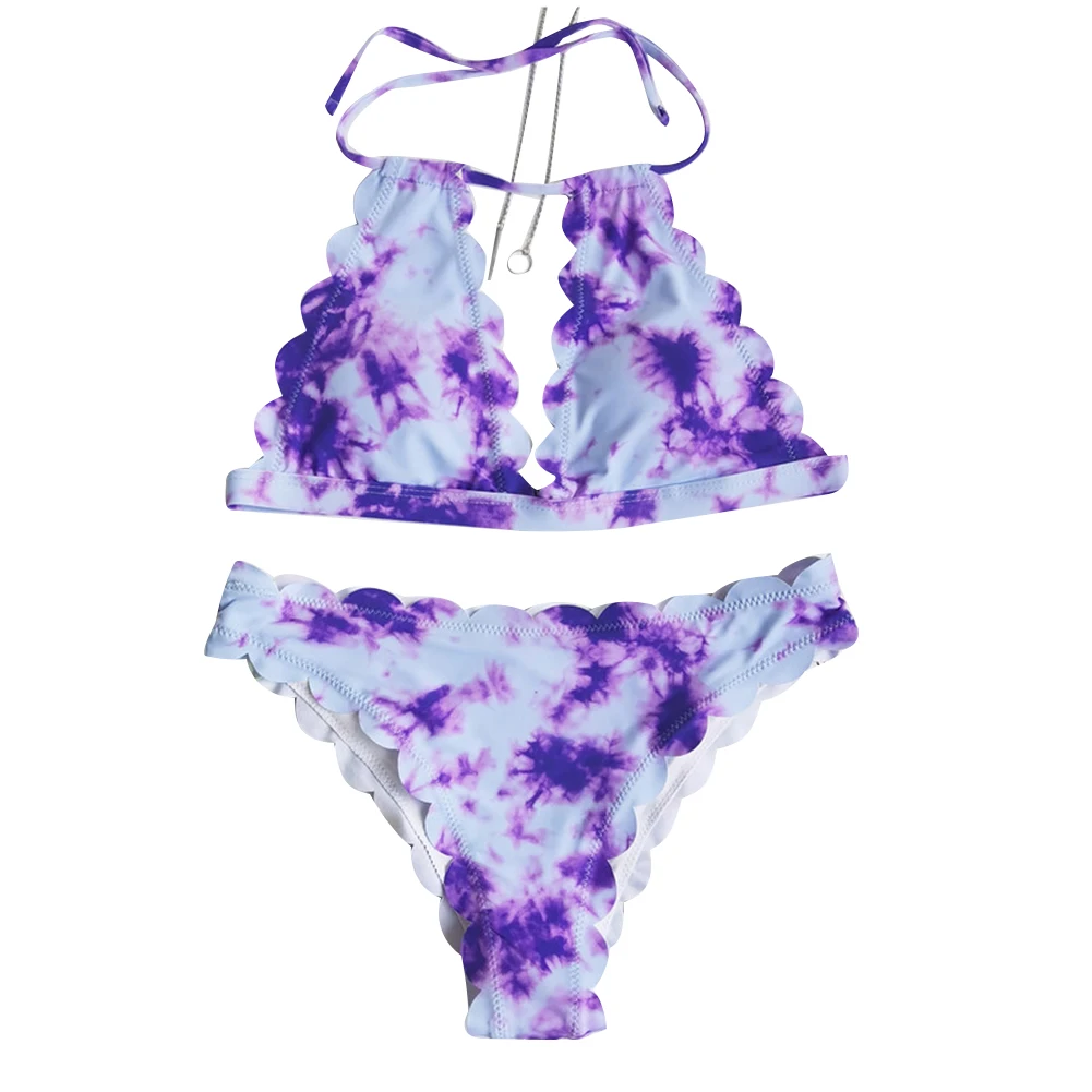 Женский сексуальный принт тай-дай верхней и нижней части бикини набор Модный