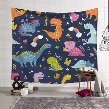 

Cartoon Dinosaur Tapestry 3D Printing Tapestrying Rectangular Home Decor Wall Hanging 02