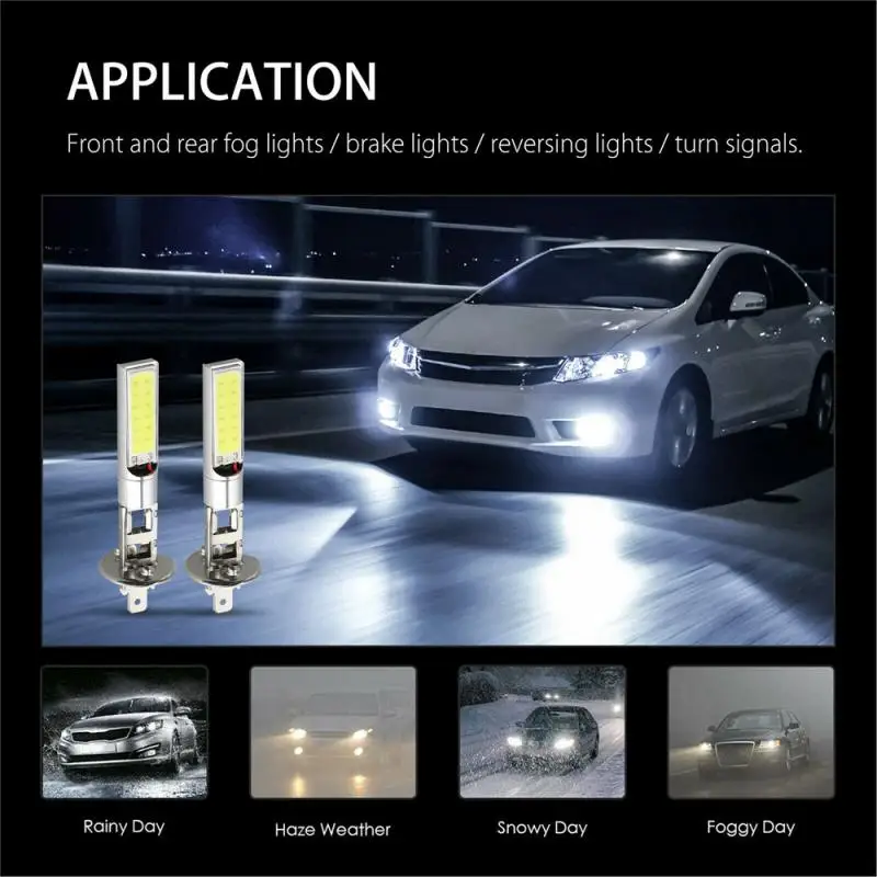 Led For Carh1 H3 Led Headlight Bulbs 20w 6000k White Fog Light Cob 12v Ip65