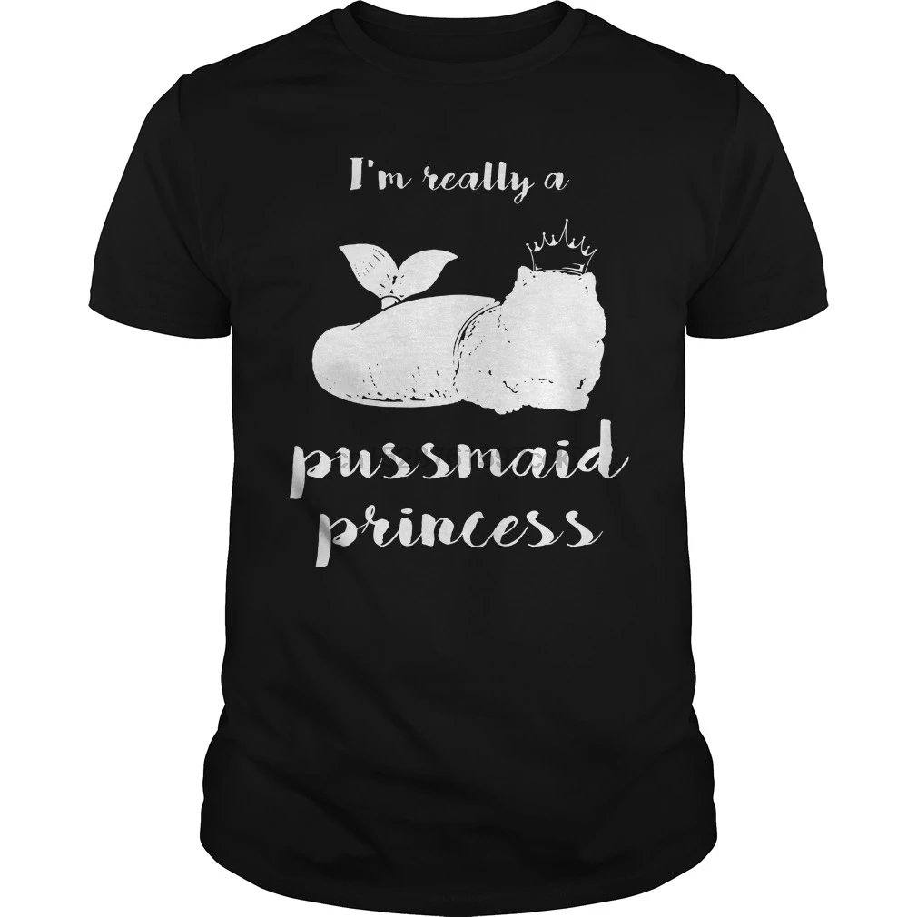 Мужская футболка Im действительно A Purrmaid принцесса Забавный Кот Русалка забавная