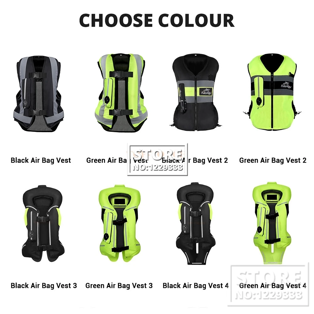 NEW Motorcycle Airbag Vest Men Motorcycle Jacket Reflective Motocross Air Bag Moto Vest Protective Black Fluorescent S-3XL