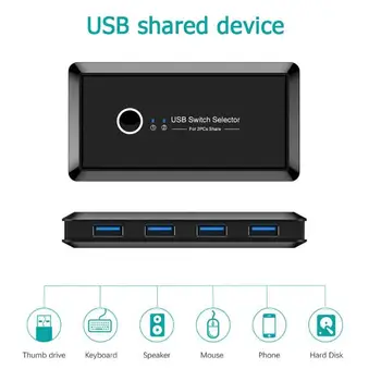 

USB 3.0 Switcher Box Installa and Remove Convenient Simple HUB 2 PC Sharing 4 USB Devices for Printer Keyboard Mouse