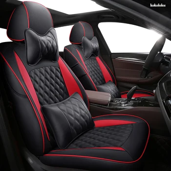 

kokololee Custom Leather car seat cover For SKODA Yeti KODIAQ Octavia Superb Fabia Rapid KAROQ KAMIQ Automobiles Seat Cover cars