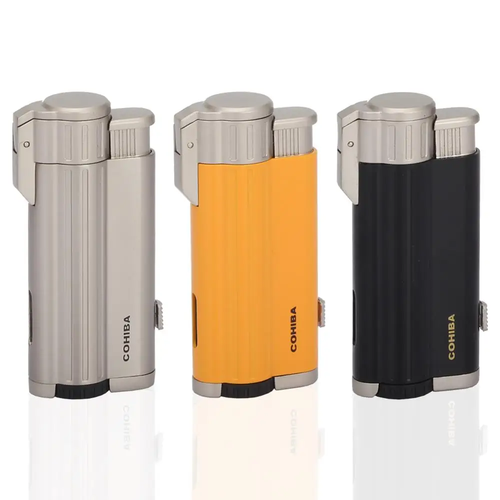 COHIBA фонарь сигары Зажигалки карман 3 Jet аксессуары для сигар Портативный