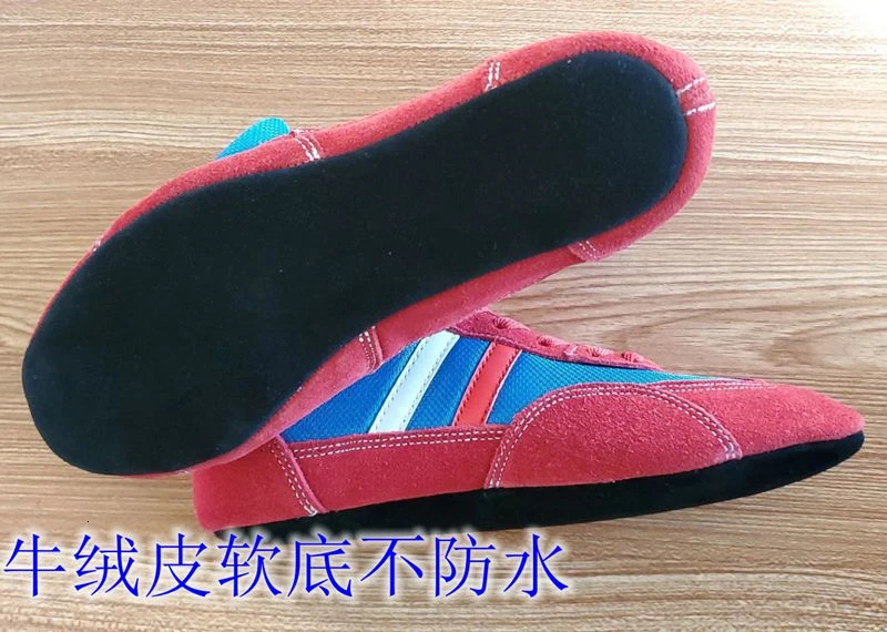 Indoor Soft Outsole Wrestling Sneakers Professional Boxing Fighting Weightlifting Shoes Lace-up Breathable Combat Sports Boots