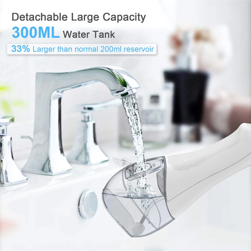 Water Flosser Professional Cordless Dental Oral Irrigator- Portable and Rechargeable IPX7 for Teeth Cleaning,300ml Reservoir