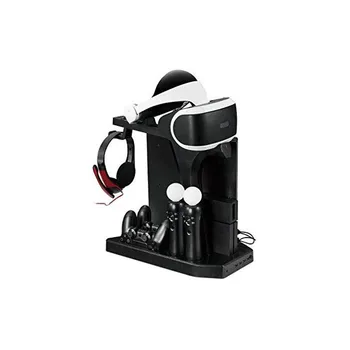 

PSVR Charging Display Stand Showcase, Cool, Charge, and Display your PS4 VR - Ps4 Vertical Stand Fan Charger and Hub PSVR2