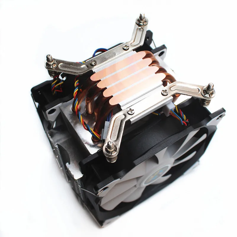 LANSHUO CPU Silent Dual Fan 4 Heat Pipe 3 Wire CPU Cooler Fan for Intel LGA 2011 Self-Contained Bac