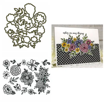 

Layered Flower Bouquet Stamps Cutting Dies for DIY Scrapbooking Craft Cards 2020 New