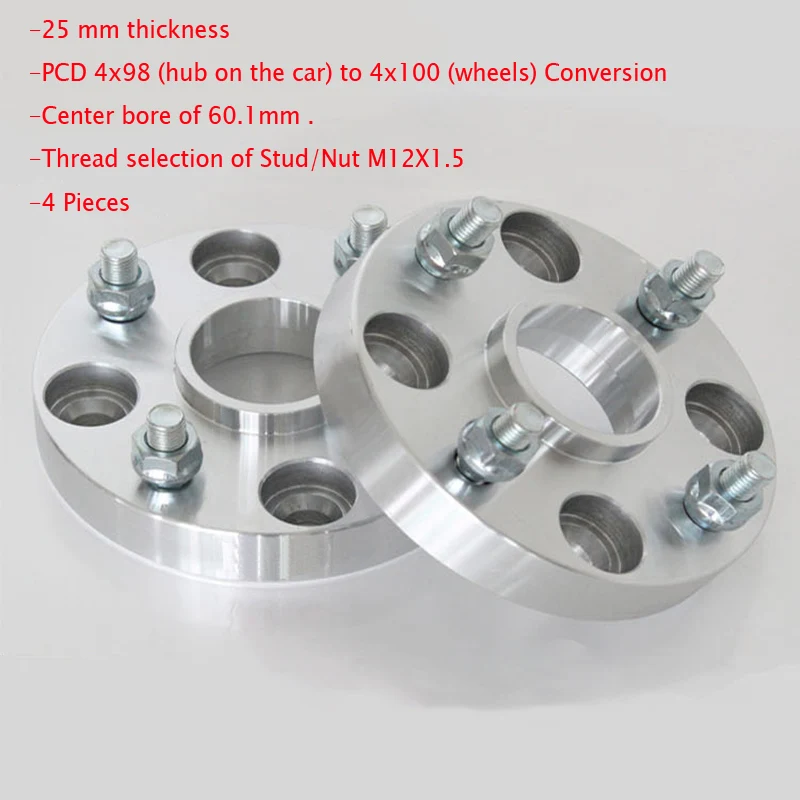 4pcs 4x98 To 4x100 60 1cb Conversion Hub Centric Wheel Flange Spacers Adapters Tire Accessories Aliexpress